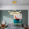 Kronleuchter Moderne Minimalistische Krone Kronleuchter Wohnzimmer Schlafzimmer Prinzessin Led Anhänger Lampen Kreative Kinder Beleuchtung Dekor
