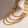 Chains 3mm Chain 18K Gold Plated Luxury Minimalist Stainless Steel Design Blade Necklace Party Collares Para Mujer Bijoux Femme Jewelry