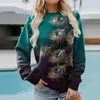 Sudaderas con Capucha para Mujer Sudadera Estilo Sudaderas con Estampado De Plumas para Mujer Jerseys Acogedores con Puños Elásticos Otoño Primavera Moda Cuello Redondo