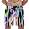 Men's Shorts Cool Tiger Print Board Summer Black Stripes Classic Short Pants Male Surfing Quick Dry Custom Swim Trunks
