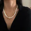 Choker Real Pearl Cherked uttalande halsband Kvinnliga smyckesdesigner T Show Runway Gown Sweety Boho Japan Korean Gothic Trendy