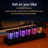 Dekoratif nesneler figürinler rgb nixie glow tüp saat diy ahşap masa saati LED elektronik gece lambaları masaüstü lamba dijital saat oyun odası dekorasyon hediyesi 230826