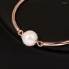 Link Armbänder KIOOZOL Koreanische Mode Elegante Perle Armband Für Frauen Rose Gold Silber Farbe Hochzeit Zubehör Schmuck KO1