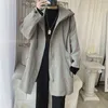 Trench da uomo DIMI Capispalla casual maschile Hip Hop Streetwear Giacche con cappuccio da uomo Cappotto nero Harajuku giacca a vento