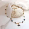 Catene Collana con ciondolo barocco in pietra naturale Collana con perle d'acqua dolce fatta a mano Collana girocollo in oro 14 carati Gioielli da donna