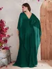 Green Mother Of The Bride Dresses Beads Appliqued Evening Long Sleeves Side Split Ruched Satin Tail Formal Mother's Wear Plus Size Wedding Guest Dress Prom 403