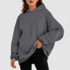 Sudaderas con capucha para mujer, Color sólido, Harajuku, sudadera de ocio de gran tamaño, Tops con capucha, ropa deportiva holgada, chándales, jerseys de moda, Sudadera