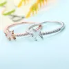 Cluster Rings Creative Simple Airplane Style Ring Luxury Elegant Women Inlay Zircon Silver Color Charm Trendy Cocktail Jewelry