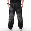 Мужские джинсы Nanaco Man Loose Bacgy Jeans Hiphop Skateboard Джинсовые брюки Street Dance Hip Hop Rap мужчины черные брюки китайский размер 30-46 230827