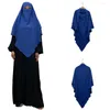 Abbigliamento etnico Ramadan Tradizione islamica Full Face Niquab Hijab Donna musulmana One Piece Preghiera Turbante Scialli Indossare direttamente Shayla Khimar