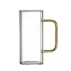 Wine Glasses Elegant Square Glass Cup Beer Mugs Reusable Water Tumblers Material Beverage Cups For Home And Kitchen