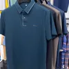 High-end ijs zijde comfortabel en ademende t-shirt mannen korte mouw zomerse modebriefmerk geborduurd casual poloshirt s-4XL