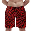 Shorts pour hommes Noir Rouge Zebra Stripe Board Summer Animal Print Nouveauté Vintage Beach Pantalons courts Hommes Sportswear Séchage rapide Trunks