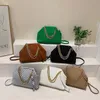 Bolsos para el hombro de mujeres de fábrica 6 colores Bolso de diamante bordado de la popular bolsa de axila plisada de este año Bolsas de cadena de cuero de color sólido 9203#