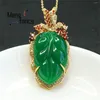 Chains Natural Chrysoprase Agate Leaves Pendant Simple Generous Charm Fashion Luxury Elegant Versatile Beautiful Selling Jewelry