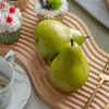 Flores decorativas de alta qualidade, simulação de pêra, frutas falsas, adereços de tiro, cozinha, modelo de sala, sobremesa macia, layout de cena