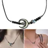 Kedjor Trend Moon Shaped Pendant Halsband på Cord Korea Style Neckchain ClaVicle Chain K3kf