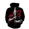 Heren Hoodies Schedel 3D Grafisch Heren Dames Creativiteit Casual Kleding Zwarte hooded sweatshirts Persoonlijkheid Truien Lente Herfst Tops