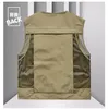 Coletes masculinos com jaqueta sem mangas coletes de pesca de moda para o bolso de bolso de bolso de bolso cistas Casual Spring Autumn Outdoors Militar Black 230826