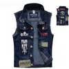 Gilets pour hommes Classique Vintage Jeans Gilet Vestes sans manches Mode Patch Designs Punk Rock Style Ripped Cowboy Effiloché Denim Tanks 230826