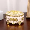 Jewelry Pouches Vintage Box Ornate Decorative Metal Crafts European Style Storage Treasure Chest Ring Necklace Small Gift