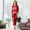 Vêtements de nuit pour femmes Summer Couple Costume Pyjamas Ensembles Imprimer Mode Luxe Hommes Femmes Faux Soie Casual Deux Pièces Nuisettes