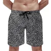 Men's Shorts Summer Board Black Grey Leopard Surfing Animal Spots Print Design Beach Classic Quick Dry Swim Trunks Large Size