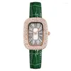 Orologi da polso Sdotter Moda da donna Full Drill Gypsophila Orologi al quarzo Pigeon Egg Design Orologio da donna Cinturino in pelle di lusso Roma Vintage