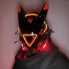 Feestmaskers Cyberpunk-masker voor volwassenen Rode LED-lichtlamp Techwear Mechanische stijl Cosplay Ghostface-helm Halloween-cadeaus voor mannen 230826