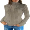 Женская одежда с высоким воротником, модные узкие свитера, осенние и зимние топы