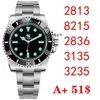 Noobnf 16610 Relojes deportivos de lujo para hombre Eta 2836 3135 Automático 904l Acero inoxidable Negro Luminoso Impermeable Buceo 40 mm 41 mm Reloj de pulsera limpio VYL9