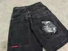 Shorts masculinos JNCO Shorts Y2K Hip Hop Gráfico Impressão Baggy Denim Gym Shorts Homens Mulheres Verão Harajuku Gótico Homens Basquete Shorts 230826