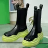 Шиновые сапоги дизайнерские ботинки осень зимняя модная волна узоры сапоги корейская версия средняя трубка дышащие мацутаке толстый нижний рукав Martin Boots Women