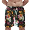 Herren-Shorts, Board-Schädel-Grafik, Hawaii-Badehose, bunter Totenkopf-Aufdruck, schnell trocknend, Sportbekleidung, hohe Qualität, Strand in Übergröße