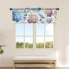 Cortina vintage flores hortênsias cozinha pequena janela tule sheer curto quarto sala de estar decoração casa voile cortinas