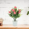 Dekorativa blommor Dekorationer för hemimitation Bonsai Ornament Potted Realistic Plants Fake Plastic Artificial Decor Flower Party