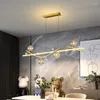 Lustres Lampe à suspension moderne à intensité variable pour salle à manger longue table lustre de cuisine noir or design minimaliste décor LED lumières suspendues