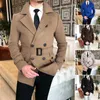 Trench da uomo invernali antivento con bottoni Giacca a vento spessa Giacca da uomo Slim Fit per esterno