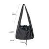 Summer Nylon Drawstring Women's Bags Middle Handbags Korean Ladies Shoulder Bag Pleated Female Crssobody Bag Whole Sale