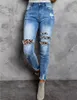 Womens Jeans Women Vintage Leopard Print Stitched With Fringed And Leggings Lined Jean Jacket Skinny Long Pant Streetwear 230826