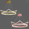 Kronleuchter Moderne Minimalistische Krone Kronleuchter Wohnzimmer Schlafzimmer Prinzessin Led Anhänger Lampen Kreative Kinder Beleuchtung Dekor