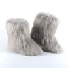 Сапоги Женщины теплые меховые ботинки Женщина зимняя плюшевая мех снежные сапоги.