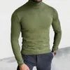 Pulls pour hommes Pull tricoté Pull à col roulé élégant pour automne hiver Slim Fit Pull de couleur unie avec à la mode