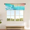 Curtain Surfing Waves Sunset Coconut Trees Kitchen Small Tulle Sheer Short Bedroom Living Room Home Decor Voile Drapes