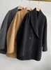 Toteme lapel woolen jacket Women's loose double breasted wool short coat