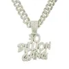 Hip Hop Men Rapper diamant pendentif collier brillant 30 MILLIARDS GANG lettre pendentif micro-insert zircon bijoux boîte de nuit accessoire Pull Clavicule chaîne Cubaine 1782