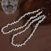 Collier ras du cou élégant en perles de riz baroques pour femmes, bijoux de luxe d'eau douce naturelle, minimaliste