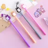 Ensemble de stylos Gel dessin animé mignon, fournitures de papeterie pour étudiants, prix noir, stylos créatifs de haute couleur pour l'écriture, vente en gros