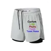 Men's Shorts Sports Summer Double-Lined Fitness Pants Loose Breathable Running Quick Dry Custom LOGO