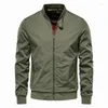 Trenchs de hommes Manteaux Spring Mens Vêtements d'extérieur Mâle Manteau Bomber Veste pour hommes Mode Stand Col Vestes Vêtements Casual Couleur Solide MY717